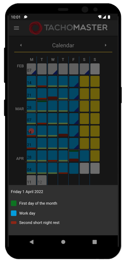 Tachomaster Worker - Calendar