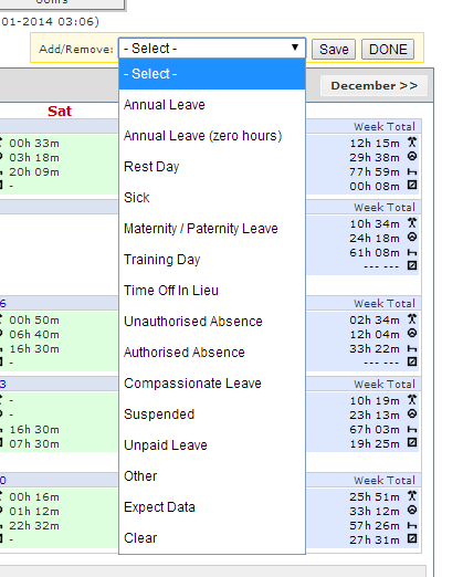 Worker Calendar - Multiple Days